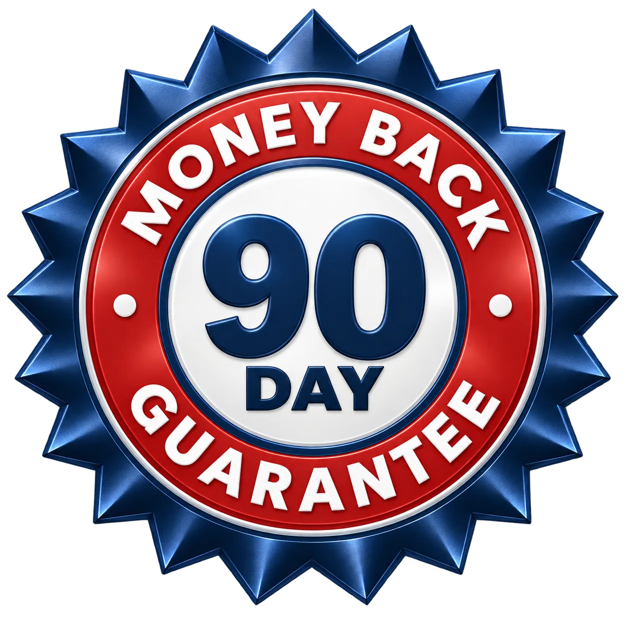 90 Day Money Back Guarantee seal